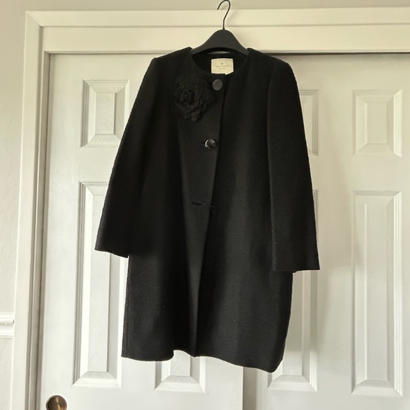 Kate Spade Black Flower Jacket Timeless Design - Picture 1 of 8